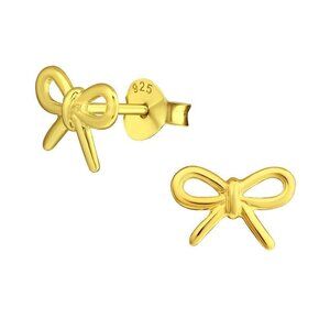 14k Gold Dainty Bowtie Stud Earrings